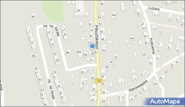 Trzebinia, Piłsudskiego Józefa, marsz., 33, mapa Trzebinia