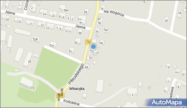 Trzebinia, Piłsudskiego Józefa, marsz., 72a, mapa Trzebinia