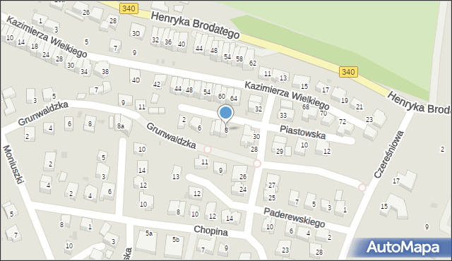 Trzebnica, Piastowska, 8, mapa Trzebnica