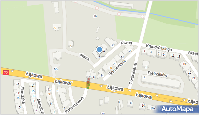 Turek, Piwna, 6, mapa Turka