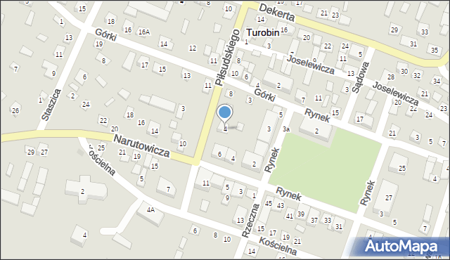 Turobin, Piłsudskiego Józefa, marsz., 4, mapa Turobin