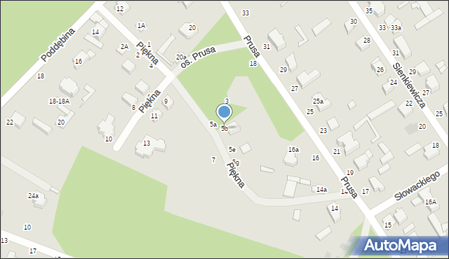 Tuszyn, Piękna, 5b, mapa Tuszyn