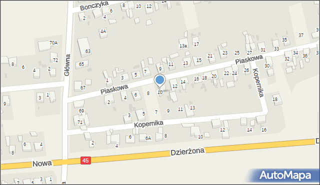 Tworków, Piaskowa, 10, mapa Tworków