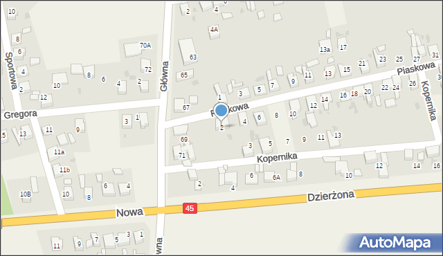 Tworków, Piaskowa, 2, mapa Tworków