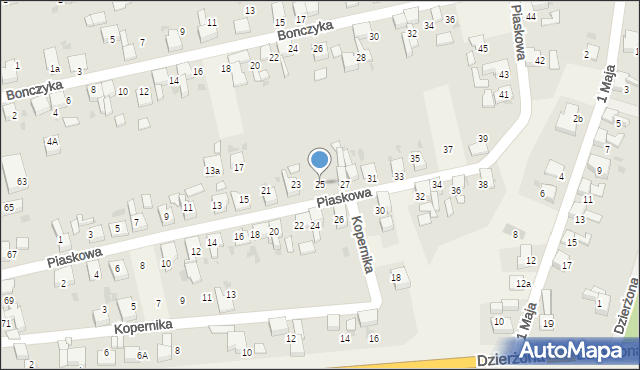 Tworków, Piaskowa, 25, mapa Tworków