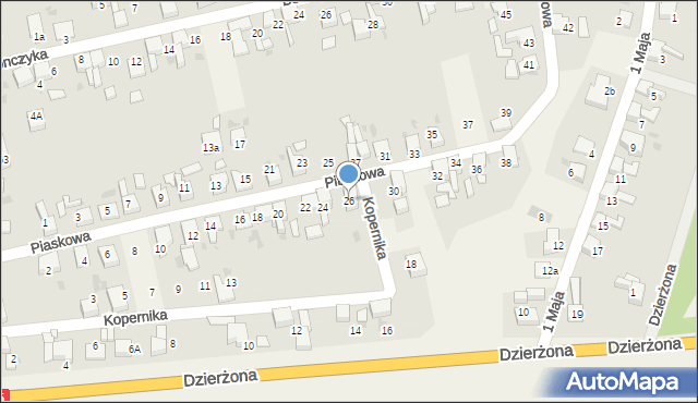 Tworków, Piaskowa, 26, mapa Tworków