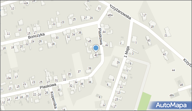 Tworków, Piaskowa, 41, mapa Tworków