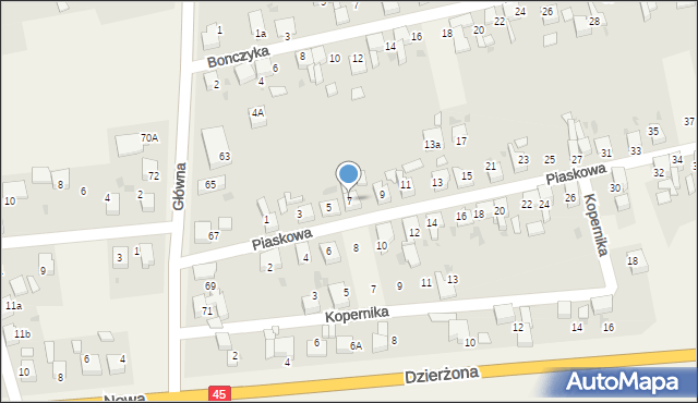 Tworków, Piaskowa, 7, mapa Tworków