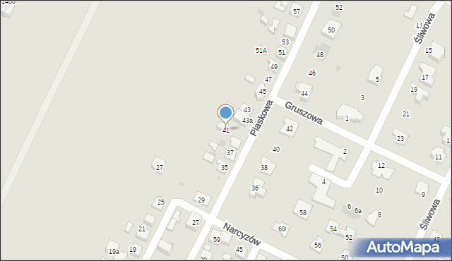 Tychy, Piaskowa, 41, mapa Tychów