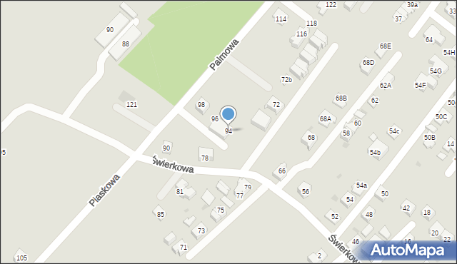 Tychy, Piaskowa, 94, mapa Tychów