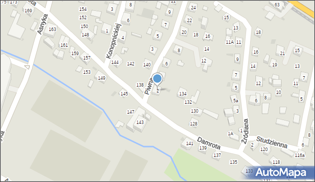 Tychy, Piwna, 2, mapa Tych&oacute;w