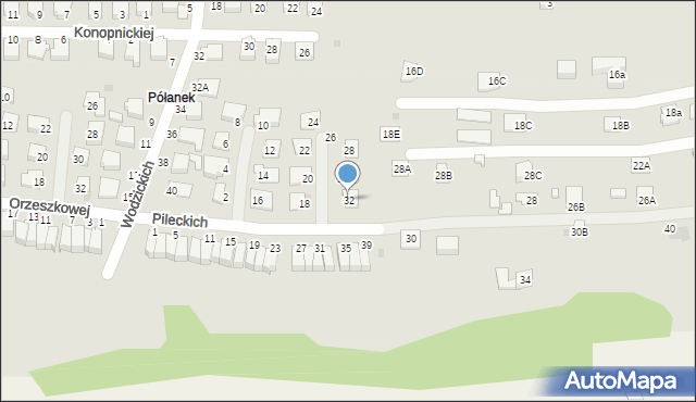 Tyczyn, Pileckich, 32, mapa Tyczyn