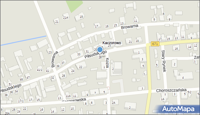 Tykocin, Piłsudskiego Józefa, marsz., 18, mapa Tykocin