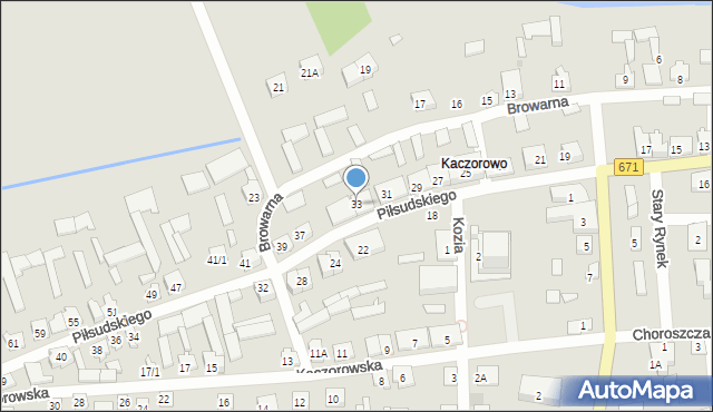 Tykocin, Piłsudskiego Józefa, marsz., 33, mapa Tykocin
