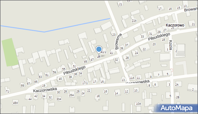 Tykocin, Piłsudskiego Józefa, marsz., 45, mapa Tykocin