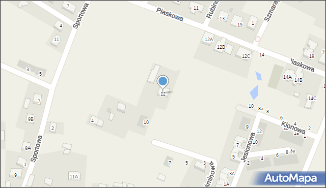 Tyniec Mały, Piaskowa, 12, mapa Tyniec Mały