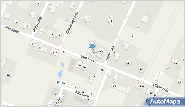 Tyniec Mały, Piaskowa, 19, mapa Tyniec Mały