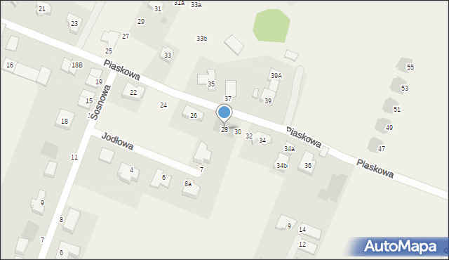 Tyniec Mały, Piaskowa, 28, mapa Tyniec Mały