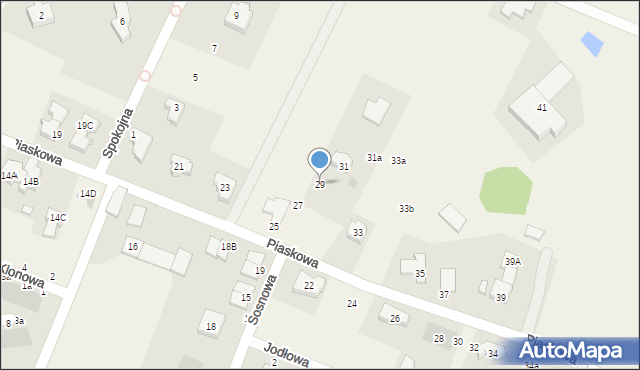 Tyniec Mały, Piaskowa, 29, mapa Tyniec Mały