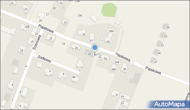 Tyniec Mały, Piaskowa, 30, mapa Tyniec Mały