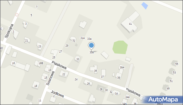 Tyniec Mały, Piaskowa, 33b, mapa Tyniec Mały