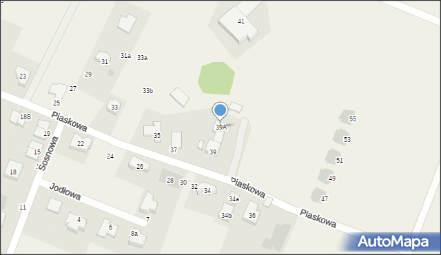 Tyniec Mały, Piaskowa, 39A, mapa Tyniec Mały