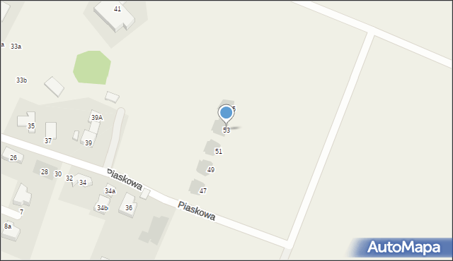 Tyniec Mały, Piaskowa, 53, mapa Tyniec Mały