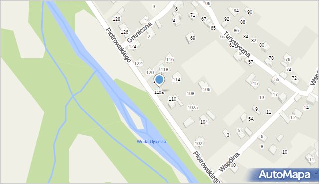Ujsoły, Piotrowskiego, ks. prał., 110a, mapa Ujsoły