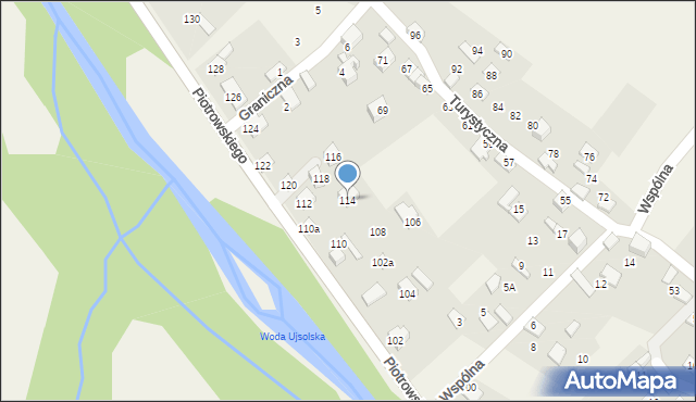 Ujsoły, Piotrowskiego, ks. prał., 114, mapa Ujsoły