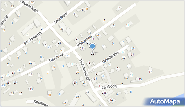 Ujsoły, Piotrowskiego, ks. prał., 22, mapa Ujsoły