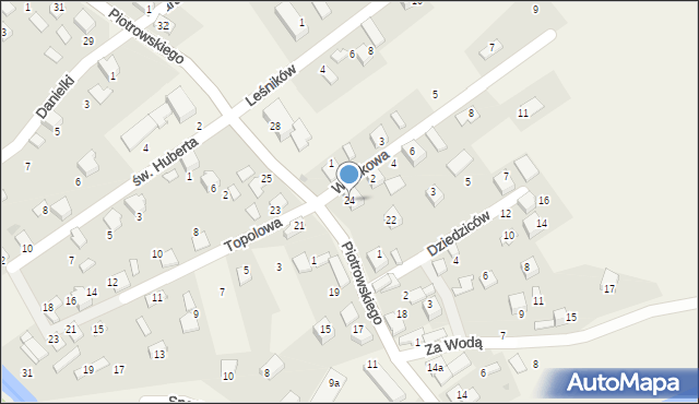 Ujsoły, Piotrowskiego, ks. prał., 24, mapa Ujsoły