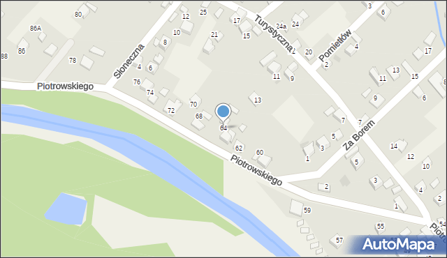 Ujsoły, Piotrowskiego, ks. prał., 64, mapa Ujsoły
