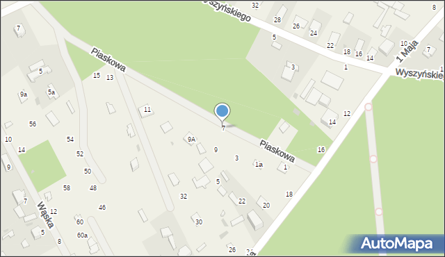 Urle, Piaskowa, 7, mapa Urle