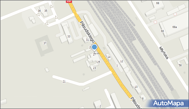Wadowice, Piłsudskiego Józefa, marsz., 27, mapa Wadowice