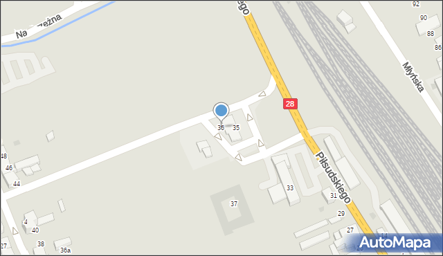 Wadowice, Piłsudskiego Józefa, marsz., 36, mapa Wadowice