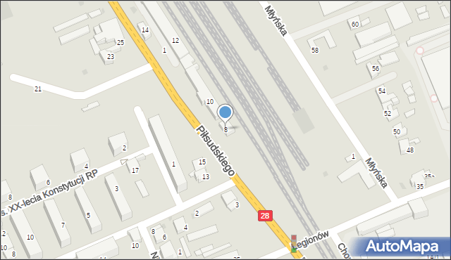 Wadowice, Piłsudskiego Józefa, marsz., 8, mapa Wadowice