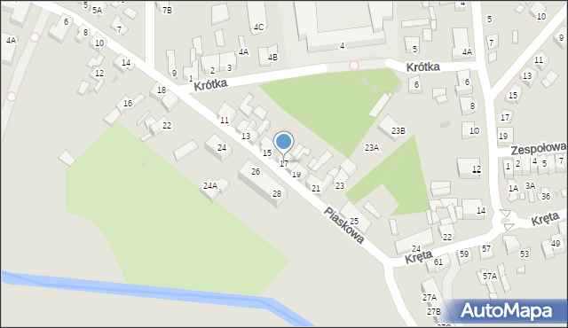 Wągrowiec, Piaskowa, 17, mapa Wągrowiec