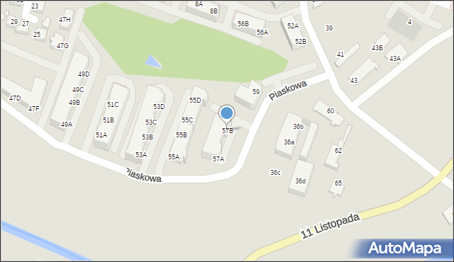 Wągrowiec, Piaskowa, 57B, mapa Wągrowiec