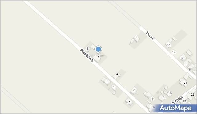Walce, Piaskowa, 6, mapa Walce