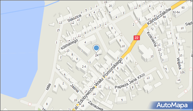 Wałcz, Piastowska, 1A, mapa Wałcz