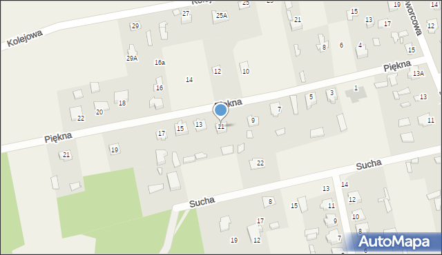 Waliły-Stacja, Piękna, 11, mapa Waliły-Stacja