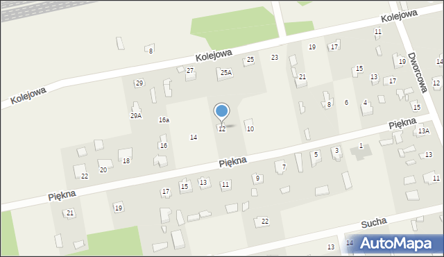 Waliły-Stacja, Piękna, 12, mapa Waliły-Stacja