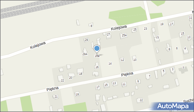 Waliły-Stacja, Piękna, 16a, mapa Waliły-Stacja