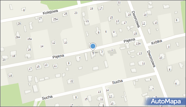 Waliły-Stacja, Piękna, 5, mapa Waliły-Stacja