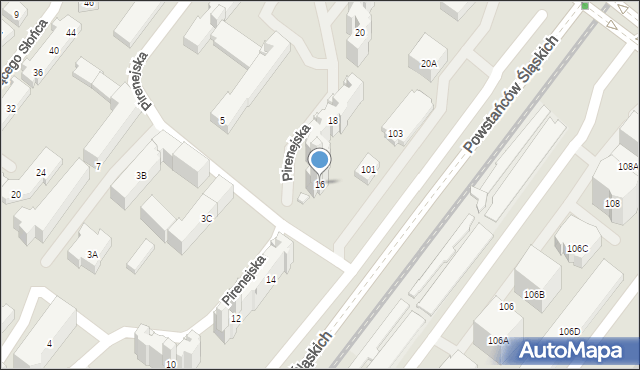 Warszawa, Pirenejska, 16, mapa Warszawy