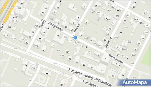 Warszawa, Pilchowicka, 21, mapa Warszawy