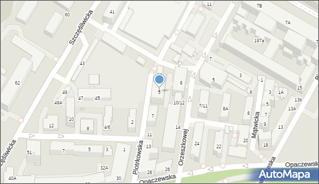 Warszawa, Piotrkowska, 5, mapa Warszawy