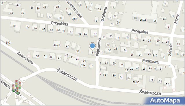 Warszawa, Piątkowska, 6, mapa Warszawy