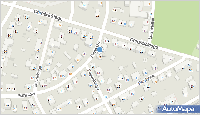 Warszawa, Pianistów, 5, mapa Warszawy