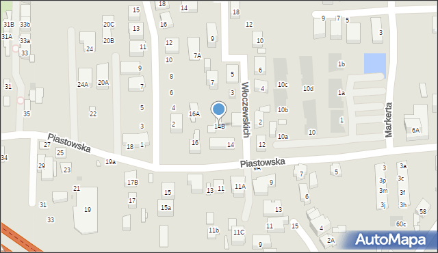 Warszawa, Piastowska, 14B, mapa Warszawy